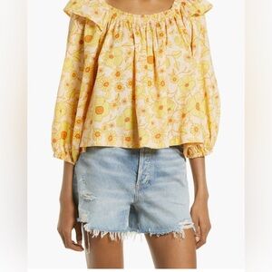 Free People cotton off/on shoulder top